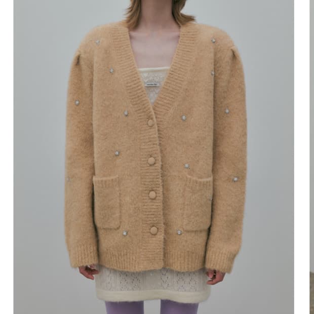 오버듀플레어 알파카 가디건