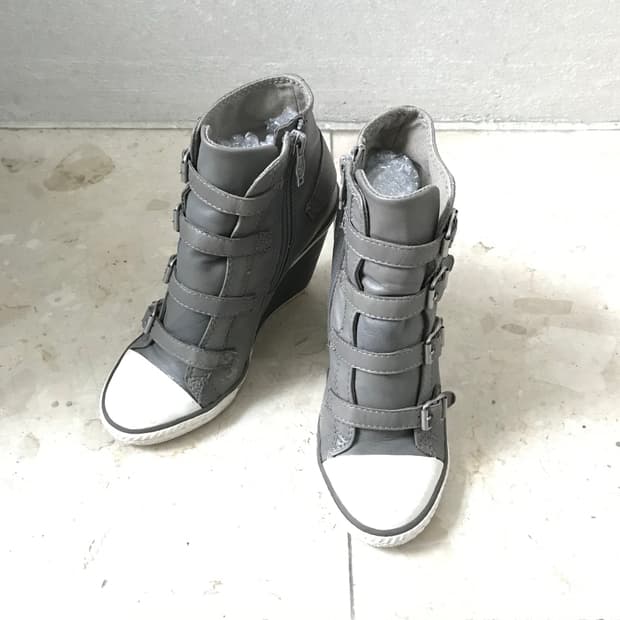 Ash 아쉬 레더 웨지힐 하이탑 스니커즈