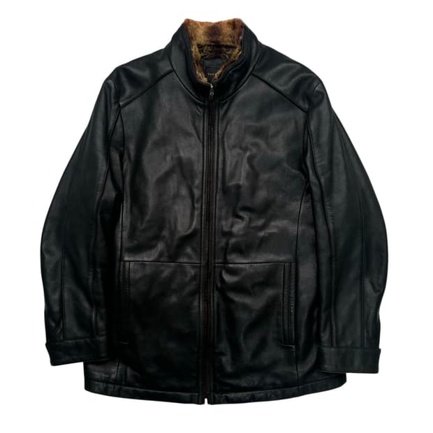 Saint Michelle 퍼 라이딩 램스킨 레더 자켓 L