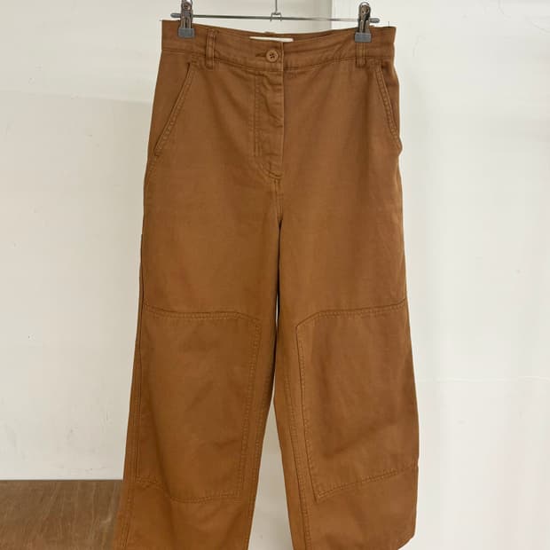 막스마라 브라운 카고 와이드 팬츠