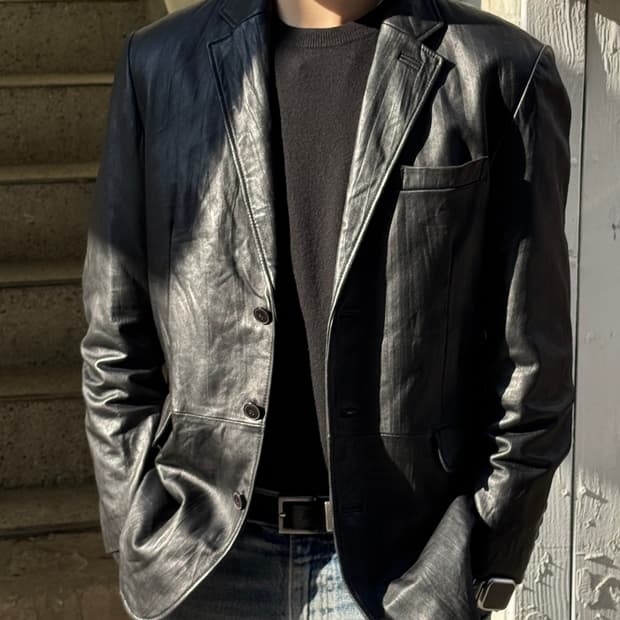 워시드 램스킨 블레이저(O65)