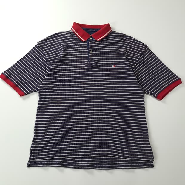 CK573 2XL 타미힐피거 90s 스트라이프 반팔 칼라 티셔츠