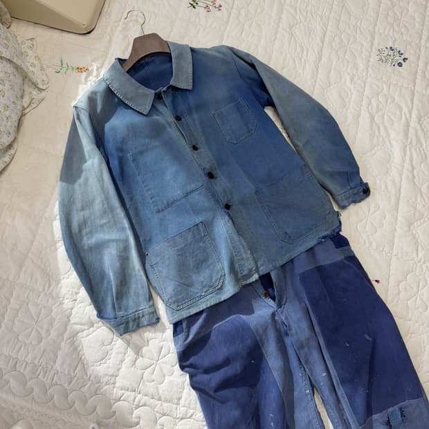 페이딩 사시코 프렌치 셋업 워크자켓+팬츠 30s-40s +50s-70s