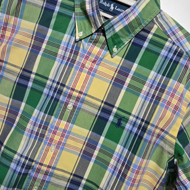 폴로 랄프로렌 정품 남성 체크 반팔 셔츠