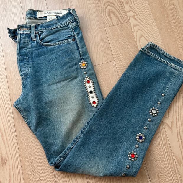 캐피탈 14온즈 데님 5P 몽키 시스코 잼스톤 팬츠 인디고 30 size