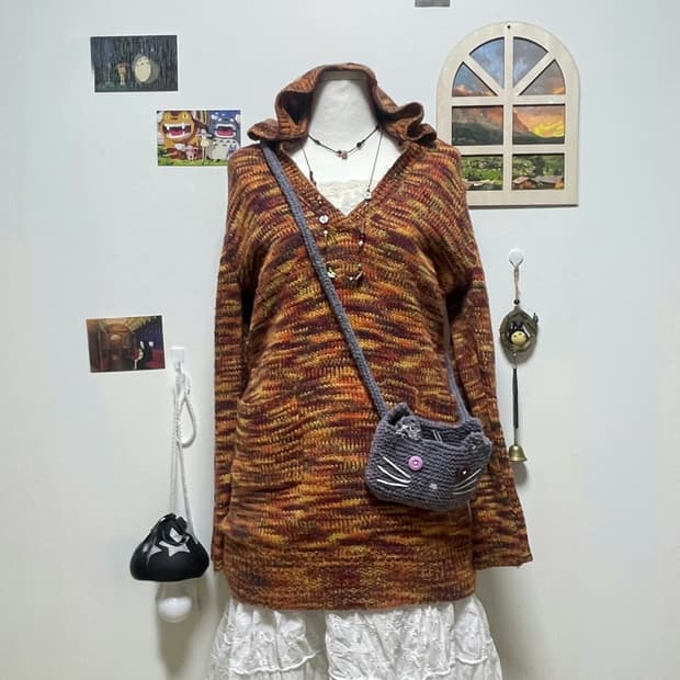 하구미 니트후드 #모리걸 #하구미