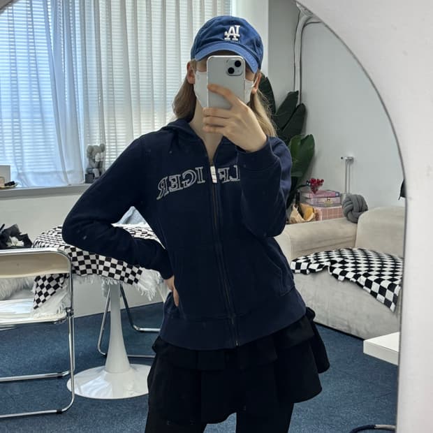 타미 네이비 후드집업 