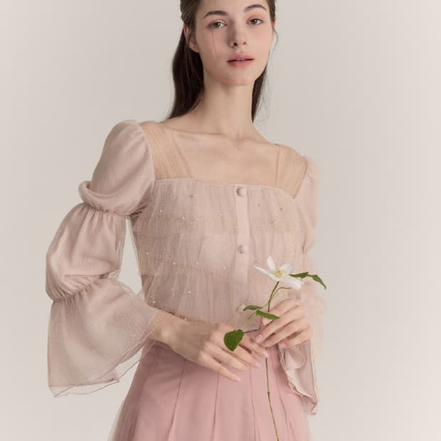 그레이스 유 Grace Blouse (Pink Beige) XS-S