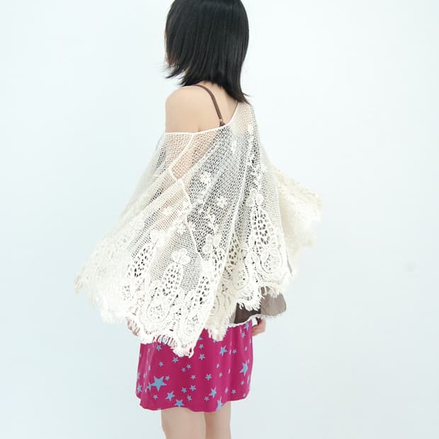 Cotton corchet cape