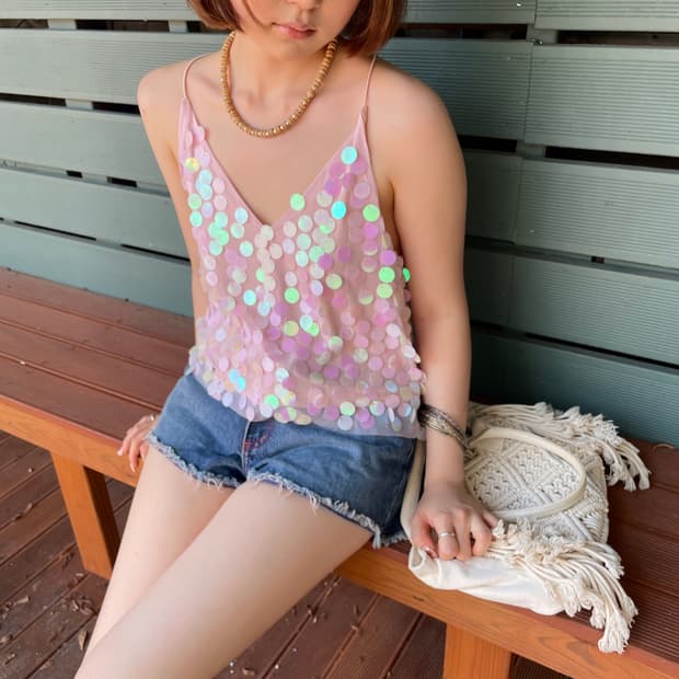 Spangle sleeveless