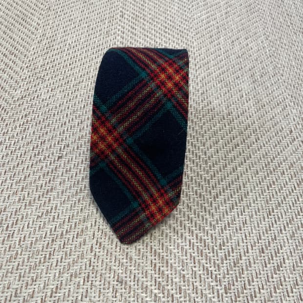 빈티지 잉글랜드 타탄체크 넥타이 