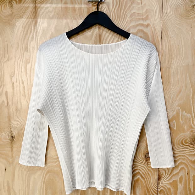 플리츠 플리즈 플리츠 화이트 탑