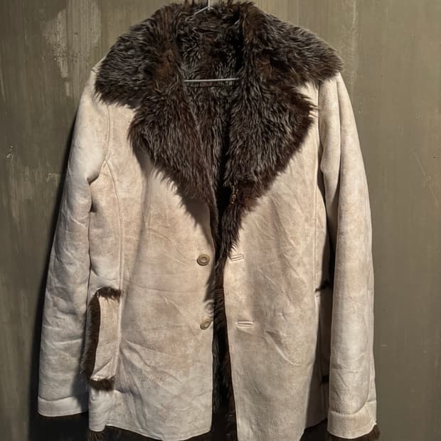 Vintage Fur Collar Suede Jacket
