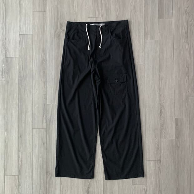 베이시스브룩 레이온 블랙 팬츠 basisbroek