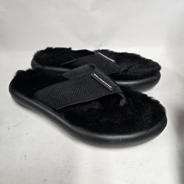 스텔라 매카트니 블랙 퍼 플립플랍 36