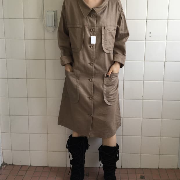 Hiroko koshino glossy tied coat