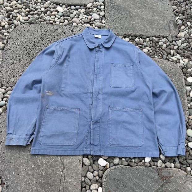 OLD WASHING BLUE VINTAGE FRENCH 프렌치워크자켓