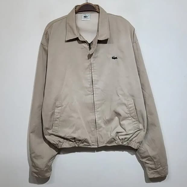 (100) 라코스테 블루종 점퍼 베이지 로고 자켓 캐주얼 