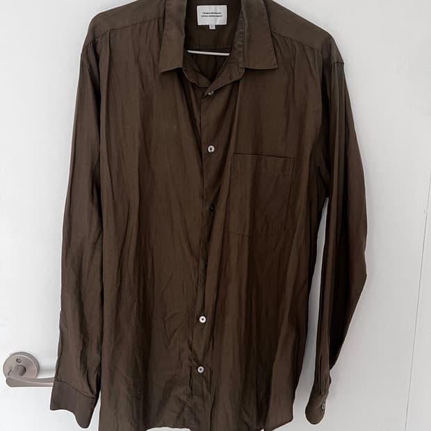 twobuildershouse brown lyocell shirts
