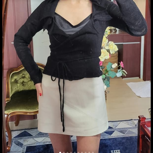 스페인 망고 MNG  랩 가디건 블랙