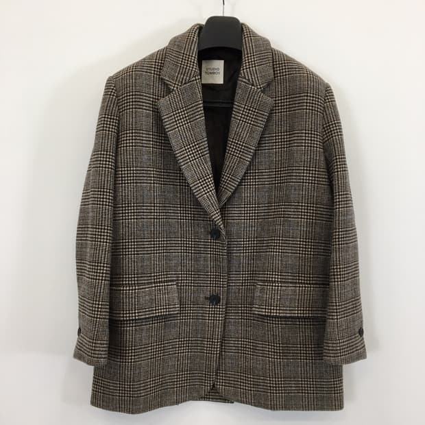 스튜디오톰보이 체크 울 오버코트 FREE 