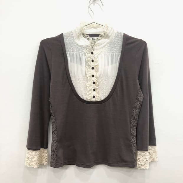 muted purple shirt layered long sleeve