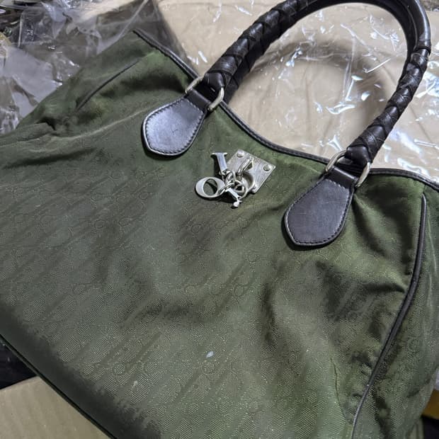 빈티지 디올 오블리크 캔버스 로고장식 토트&숄더 (로고 분실)