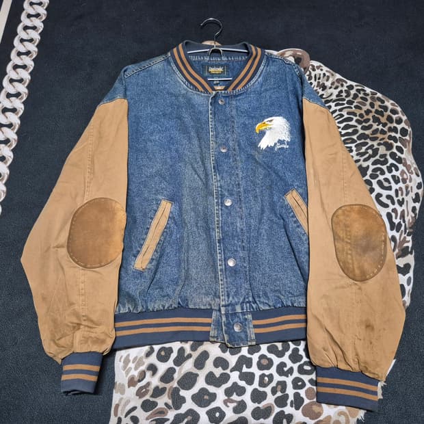 90's 빈티지 Dunbrooke 데님 바시티 자켓 XL