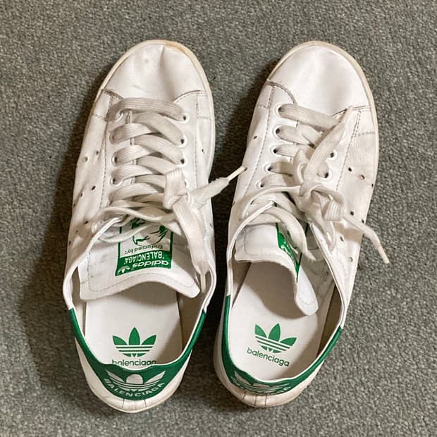 발렌시아가x아디다스 스탠 스미스 코어 화이트 그린