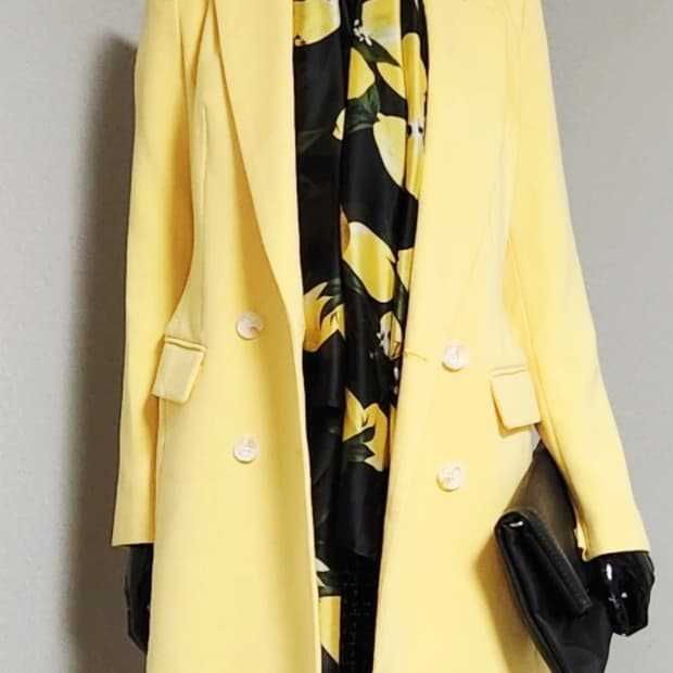 노랑색 롱자켓 