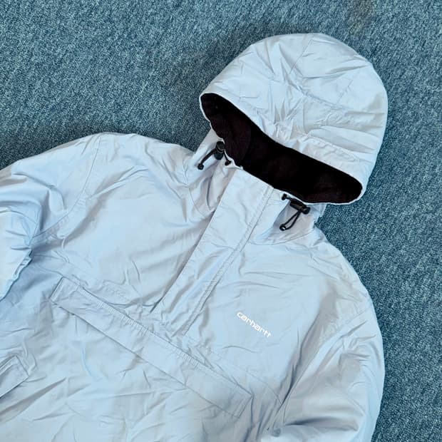 칼하트 스카이블루 반집업 아노락 M