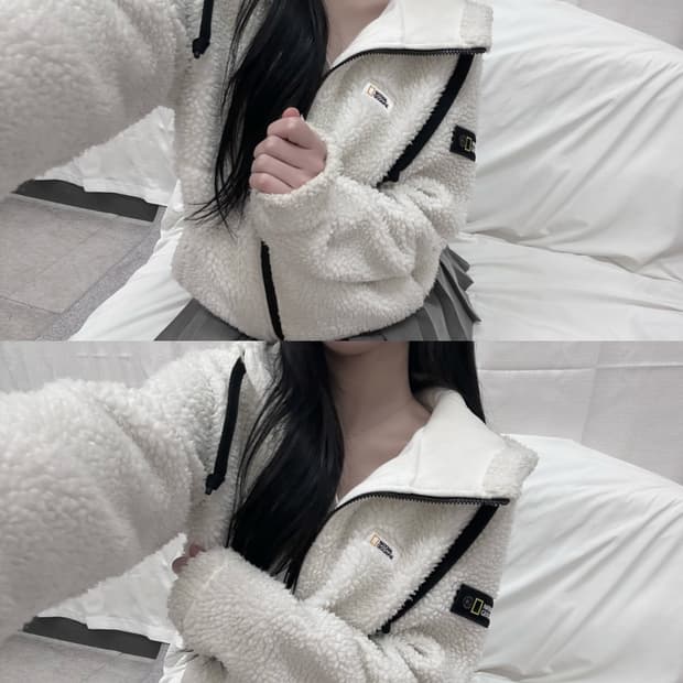 네셔널지오그래픽 뽀글이 후드집업