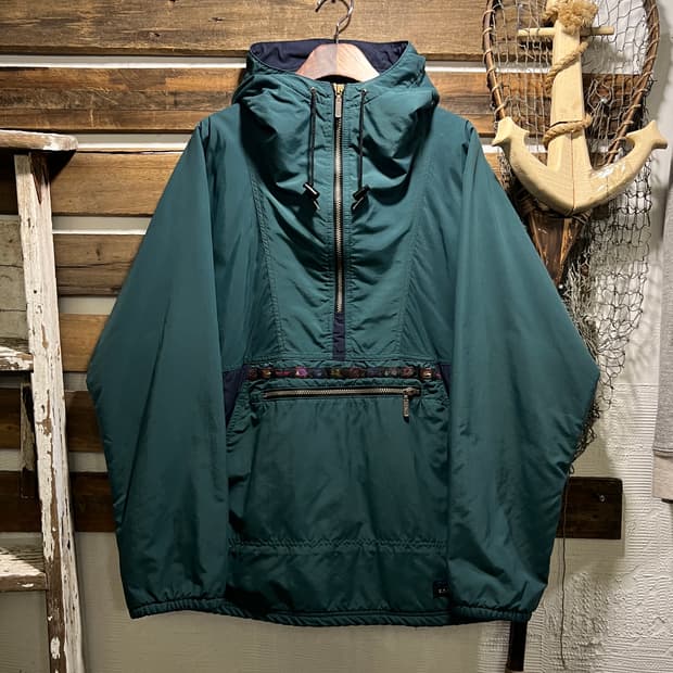 [M]90's 엘엘빈 USA Made 신슐레이트 그린 나일론 후드 자켓