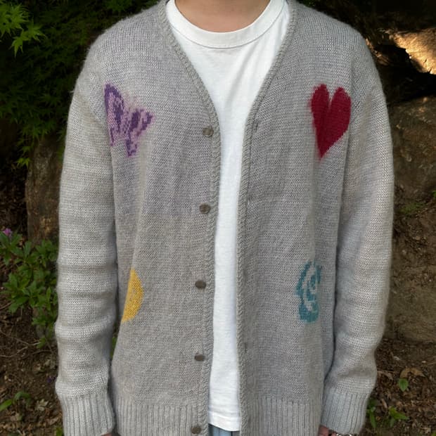 니들스 x 스튜디오스 빠삐용 모헤어 가디건 그레이