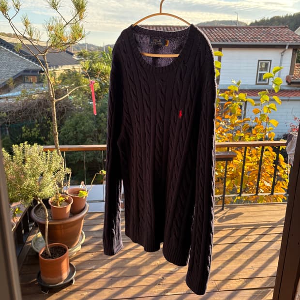 폴로 랄프로렌 포니 케이블 니트 네이비 M(L)