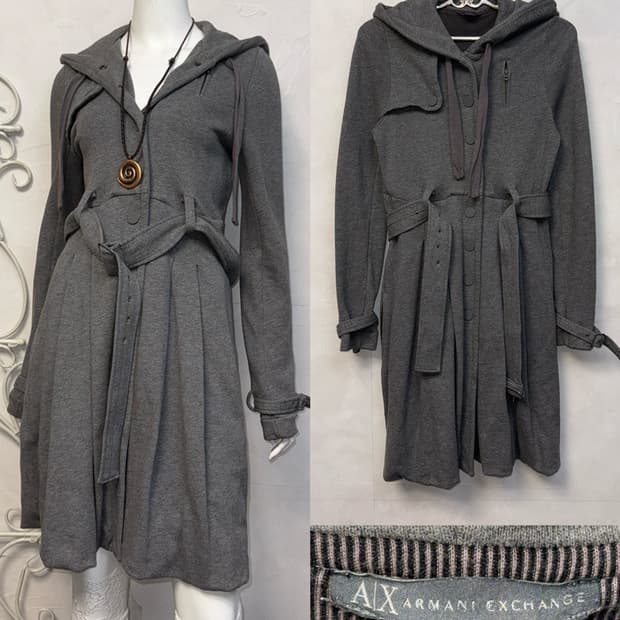 Armani Exchange belted hood coat ops