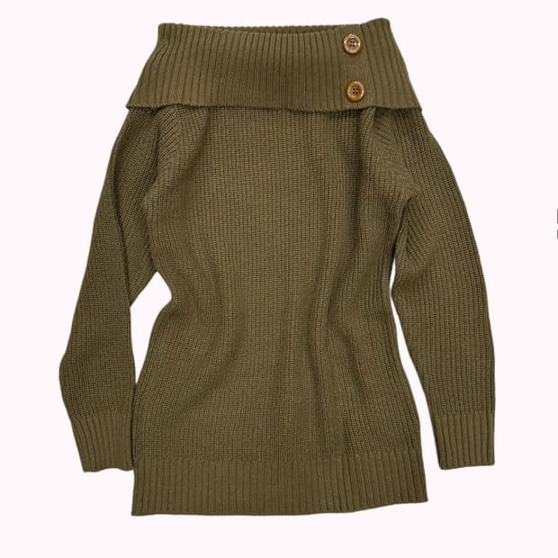 COOKIE HOUSE button off-shoulder dress