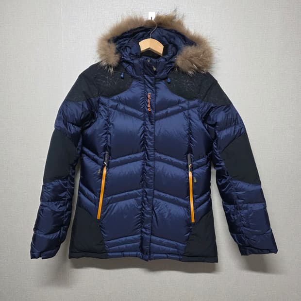 라푸마 네이비 구스다운 패딩 점퍼 퍼 후드 사이즈 100