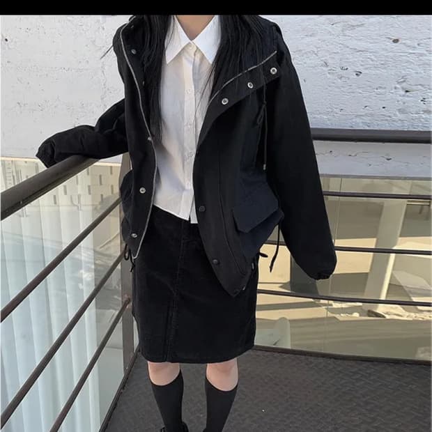 애니원모어 코듀로이 미디스커트