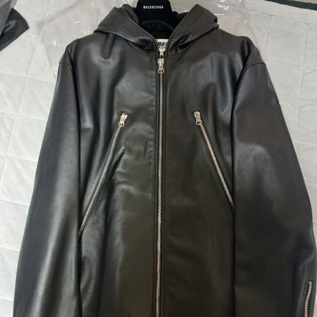 [M]메종 마르지엘라 후드 calf 레더 자켓 새상품 설날 특가