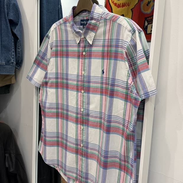 00s Polo RL 폴로 랄프로렌 Custom Fit 체크 반팔 셔츠