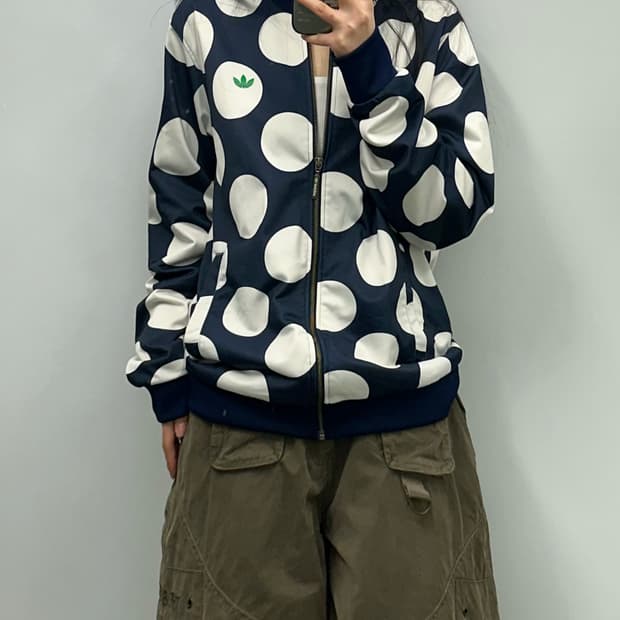 아디다스 도트 패턴 트랙탑 져지