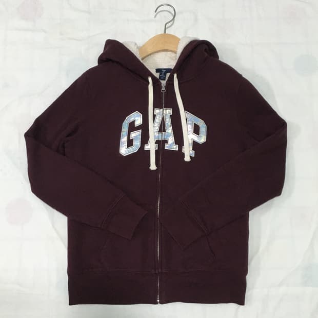 갭 Gap 버건디 양털 후집