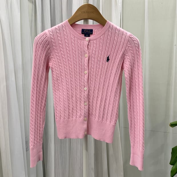 폴로 랄프로렌 POLO KIDS 핑크 꽈배기 가디건 1616