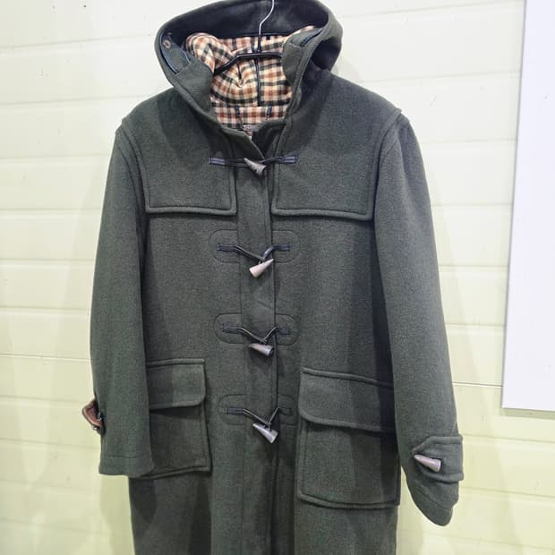 Aquascutum 후드 떡볶이 코트 다크 그린