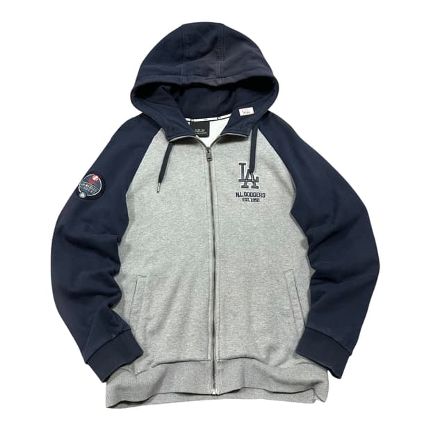 ✨ (만원 빈티지) MLB 배색 후드 집업 