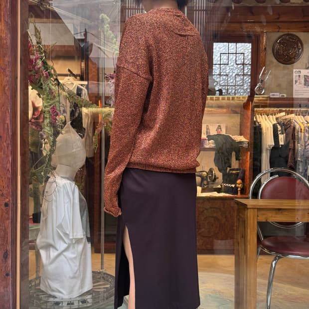 Semi-Couture metallic knit top