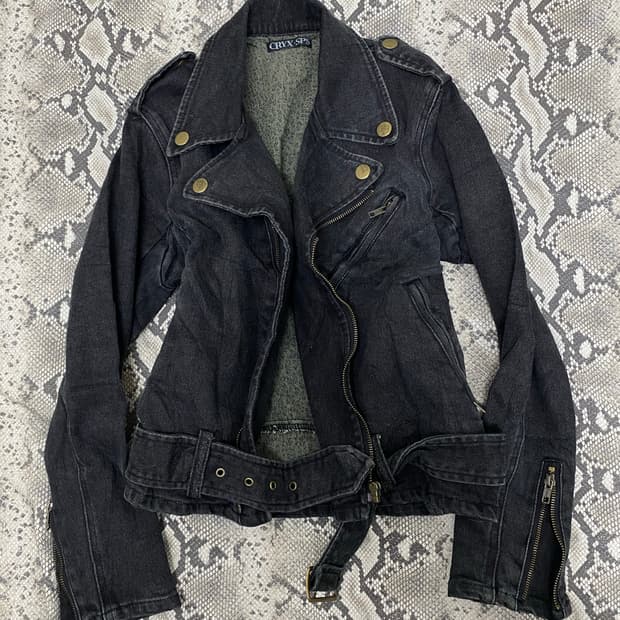 [CRYX•SPS]Y2KMood Leopard Detail Denim R