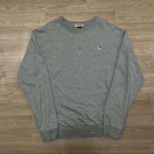 메종키츠네 폭스헤드 자수로고 맨투맨 크루넥 티려츠 [그레이] 52