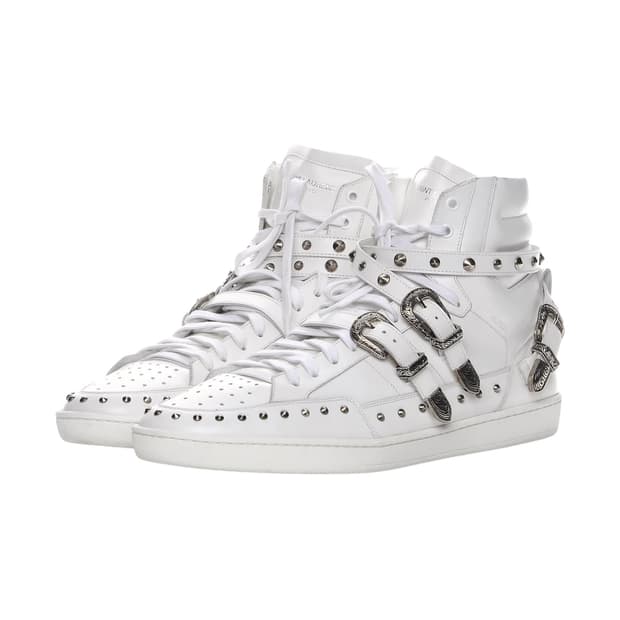 생로랑 웨스턴 벨트 스터드 하이탑 스니커즈 화이트 By. 에디 슬리먼